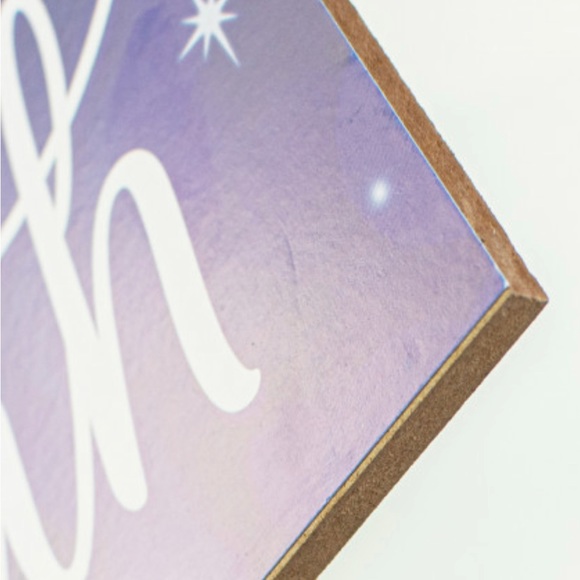 Happy Hanukkah Wooden Sign, 12.5" x 6", Royal Blue, White, Silver Grey, Chanukah - Picture 3 of 3